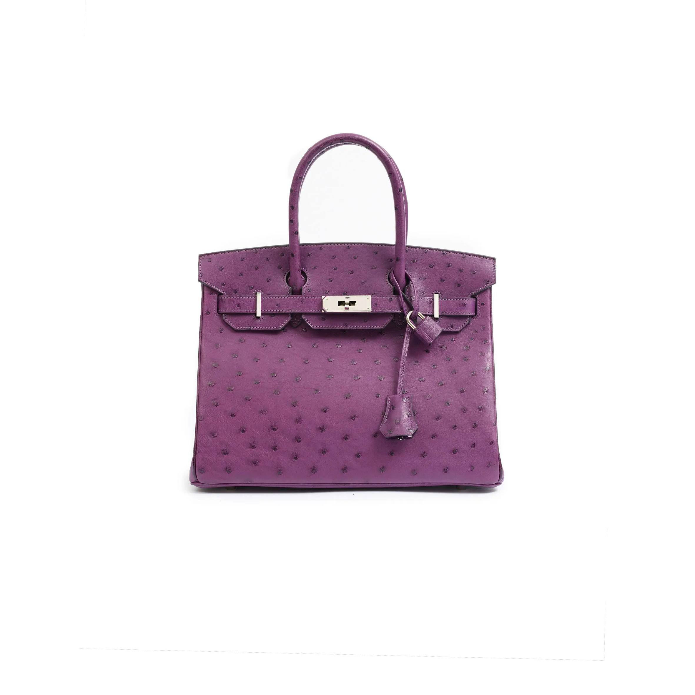 H**mes MASTER VIOLET OSTRICH BIRKIN 25 BAG (25*20*13cm)